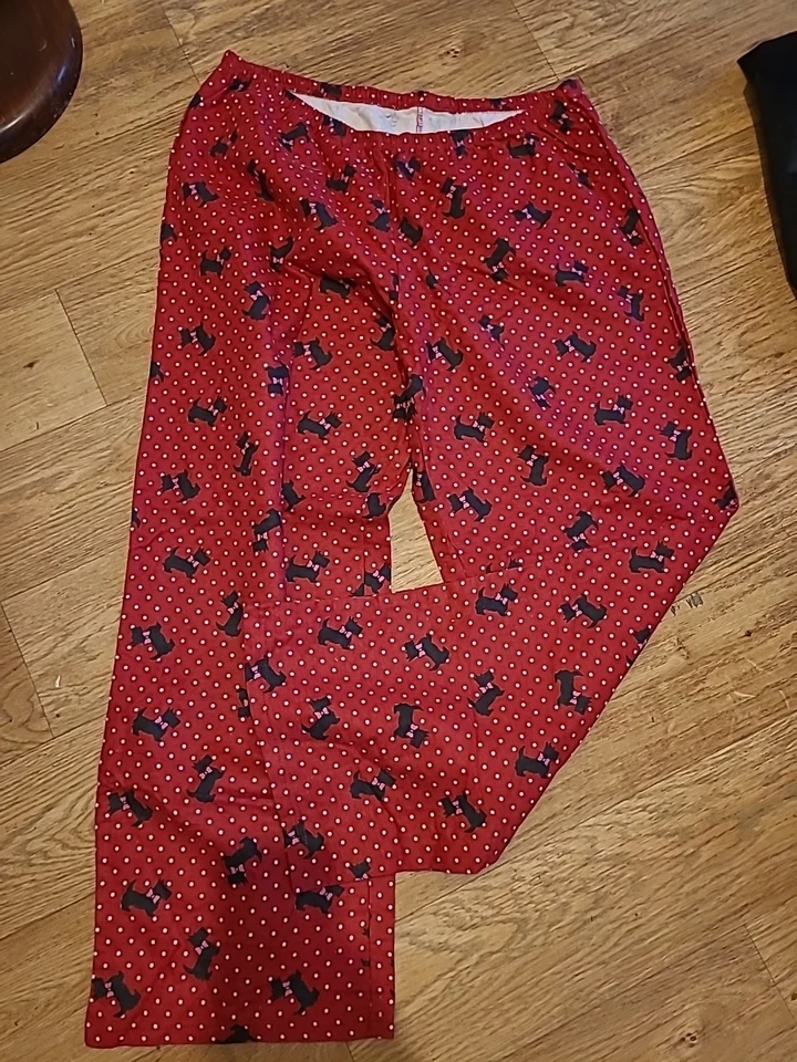 Pantalones de pijama "perro" lunkadot rojo para dama George talla 16-18 Foto 2 de 2
