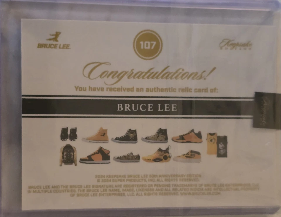 Bruce Lee 2024 Keepsake Edition 50th Anniversary #107 Cutout Patch Relic 1/1 - Image 3 of 3