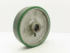 Trew 12x3" Duralast Green Polyurethane Cast Iron Wheel 1-15/16" Keyed Bore