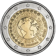 2025 Portugal € 2 Euro Uncirculated UNC Coin - Sustainable Development