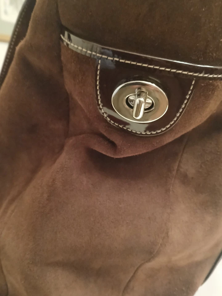 Vintage Authentic Brown Suede Coach Bag Purse (Medium Sized) - Image 2 of 4