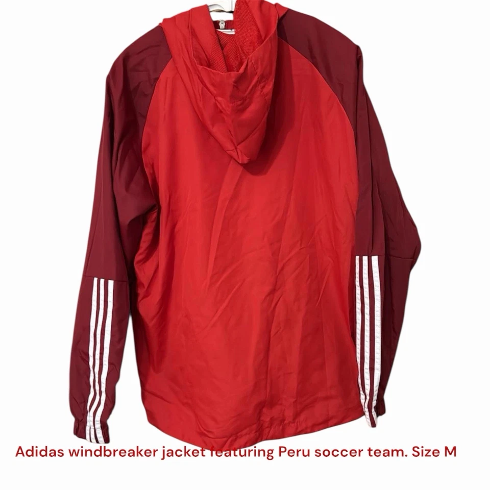 Adidas windbreaker jacket featuring Peru Soccer Team. Size M - Image 2 of 2