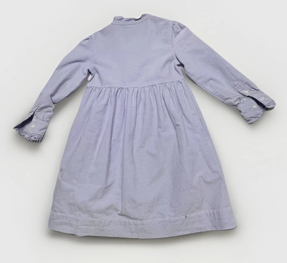 Vestido Camisa Ralph Lauren RARO Niñas Volantes Acampanado Manga Larga 6X Lavanda Púrpura Foto 3 de 4