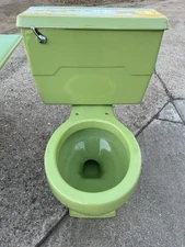 Vintage Fresh Lime Green Porcelain Toilet Old Kohler Bathroom Round Bowl