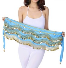 248 Coins Belly Dance Hip Scarf Tribal Belt Halloween Gypsy Costume Accessory