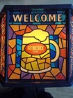 Vintage Stained Glass Look Plastic Genesse Beer Light - WELCOME Sign