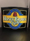 Vintage Double Sided, Light Up, Honey Brown Light Beer Hanging Sign JW Dundees
