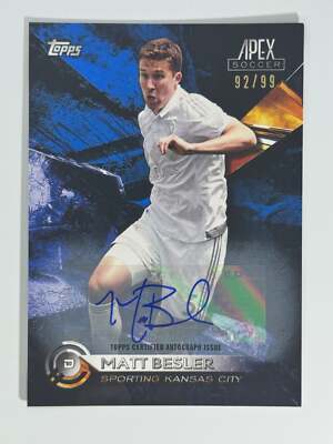 2016 Topps Apex MLS Auto Blue #34 Matt Besler 92/99