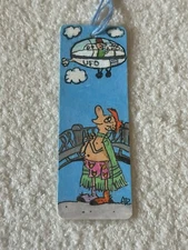 New Bookmarks Hand Drawn Markers Paint Acrylic Funny Man Sees UFO