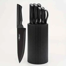 8pcs Professional Black Kitchen Knife Set