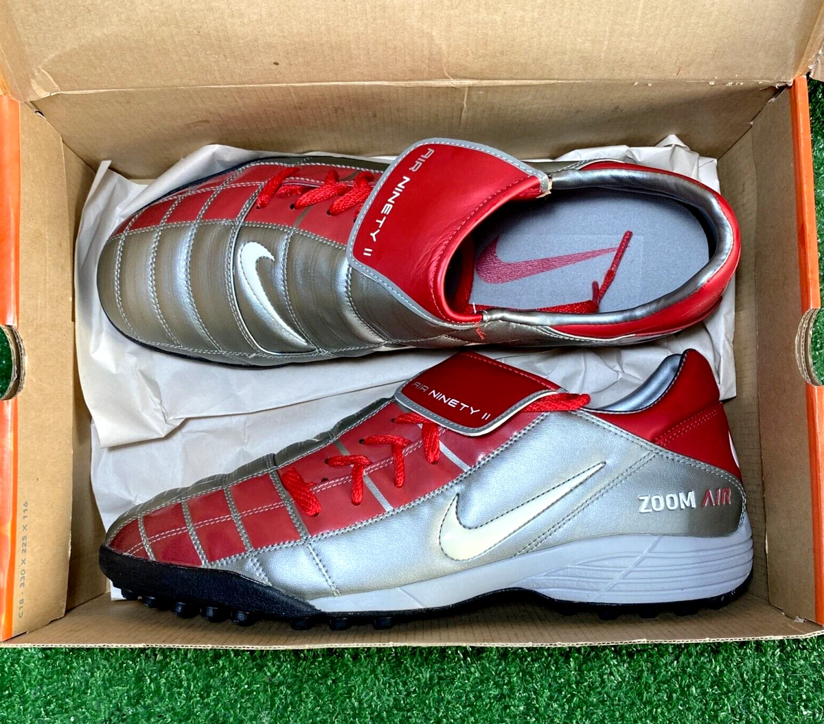 NEW 2004 Nike AIR ZOOM Total 90 Red Silver TF IC ELITE 12 US ACC RARE | eBay