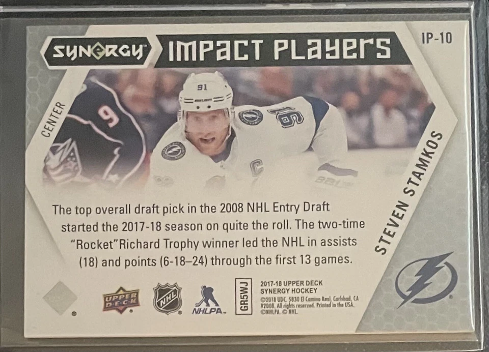 2017-18 Upper Deck Synergy Impact Players Steven Stamkos #IP-10 Tampa Bay - Image 2 of 2