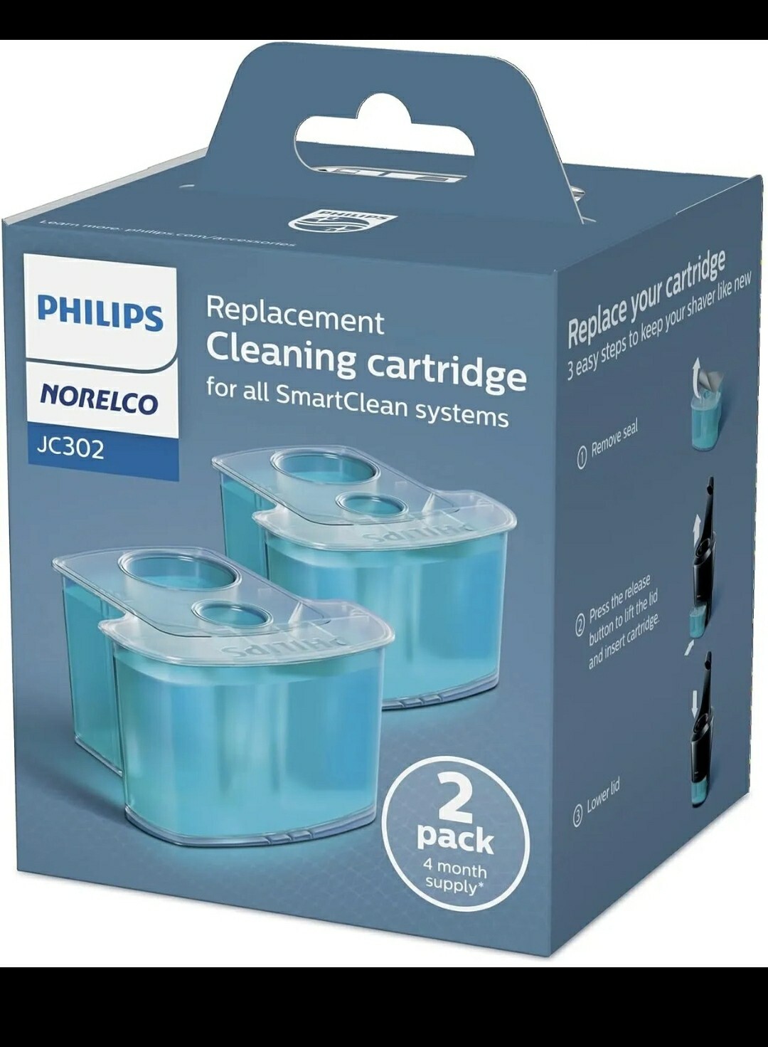 Philips Cleaning Cartridges for Smartclean System, 2 Count HRI Day India