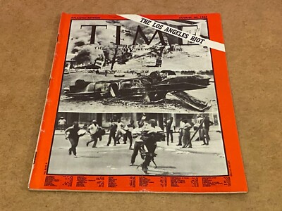 Time Magazine Dc Riots T54 TIME MAGAZINE ATLANTIC EDITION 20/8/1965 THE LOS ANGELES RIOTS ...
