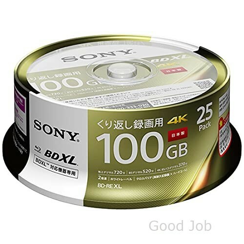 SONY Blu-ray Disc 25 discs 100GB 2X Speed BD-RE XL 25BNE3VEPP2 