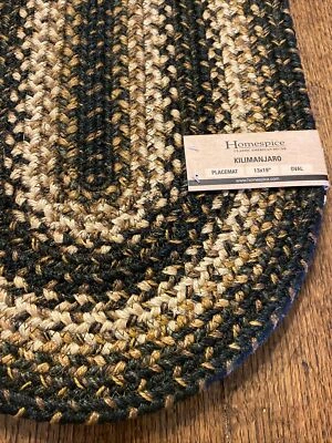 HOMESPICE DECOR KILIMANJARO BRAIDED JUTE 13”X19” OVAL PLACEMAT ~NEW W/ TAG~
