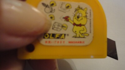 Vintage OLFA Touch Knife Yellow Retractable Washable  CAT great for small jobs
