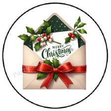 MERRY CHRISTMAS MAIL LETTER ENVELOPE SEALS LABELS STICKERS PARTY FAVORS