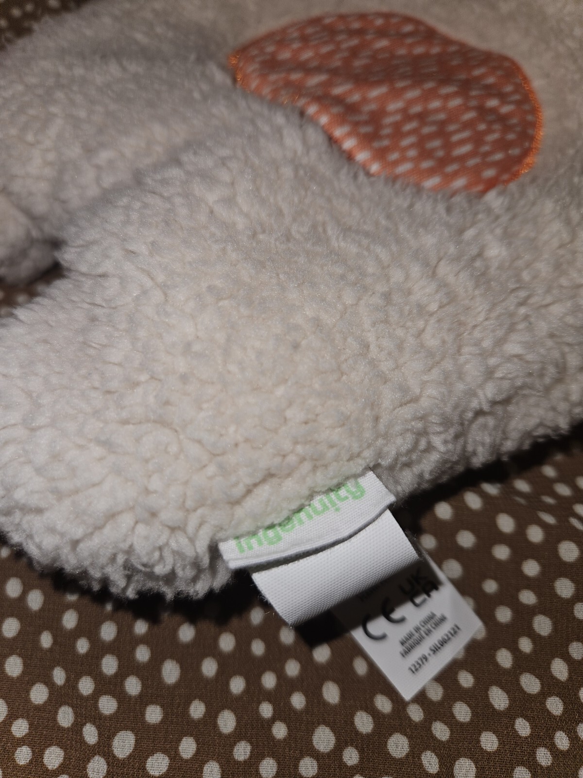 Ingenuity Nate The Bear Premium Soft Bean Bag Lovey Plush 12"