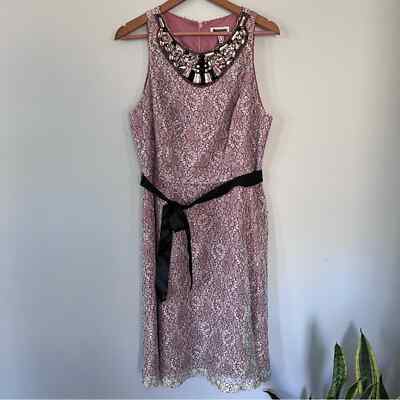 Lovely by Adrianna Papell Mauve A-line Lace Dress  16 | eBay