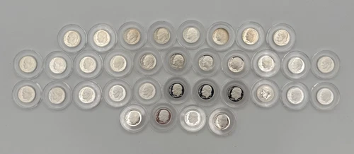 1992 - 2025  S 35 Roosevelt SILVER Gem Dime Proof Set w 2018 Reverse Proof Dime