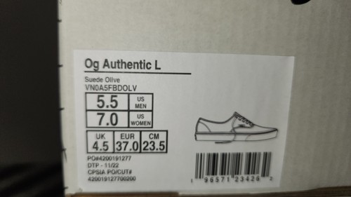 Vans Vault OG Authentic L Suede Olive Men's shoes Rare - Picture 29 of 29
