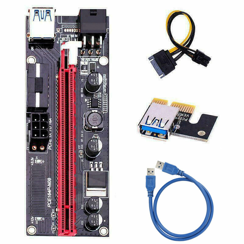 VER009S PCI-E Riser Card PCIe 1x to 16x USB 3.0 Data Cable GPU