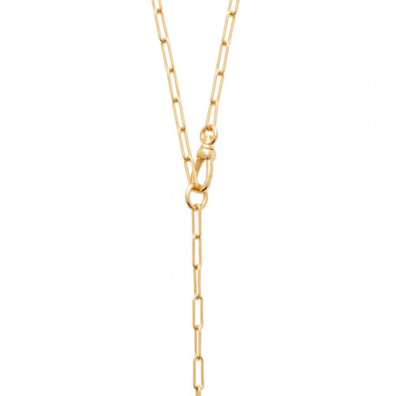 Collier cravate anneaux enlacés tressés plaqué or femme 18 carats 750/1000, bijou de cou ajustable