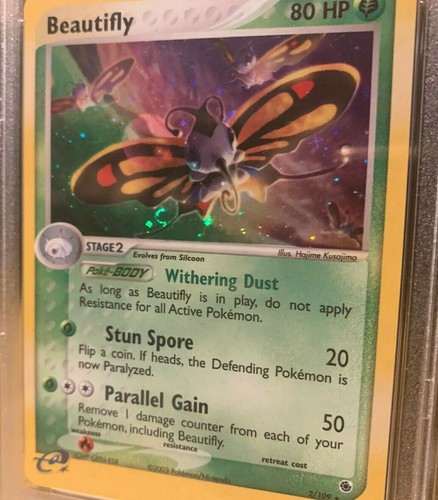 Beautifly EX Ruby & Sapphire Holo 2/109 PSA 9 Mint Pokemon 2003 - Picture 8 of 12