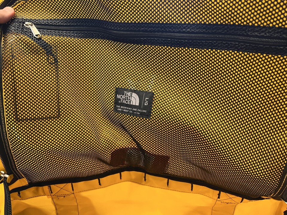 The North Face Duffel Duffle Bag Backpack Yellow Large Base Camp