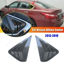 For Nissan Altima Rear Quarter Window Louvers Cover Air Vent Carbon Fiber Trim