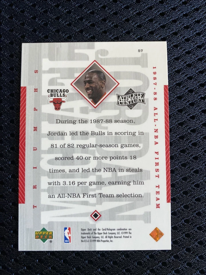 1999 Upper Deck Michael Jordan #57 Basketball Card Hologram - Image 2 of 2
