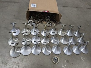 24x 1968 1960's Brushed Cast Aluminum Silver Vintage Hardware Handrail Brackets
