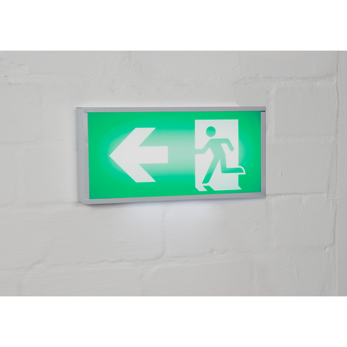 LED-Fluchtwegleuchte Notausgang, Wandmontage IP20 +Not-Akku +4 Schilder, FL-919 - Bild 3 von 5