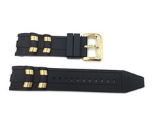 Invicta Scuba Band Polyurethane Strap Black and Gold SS for Pro Diver