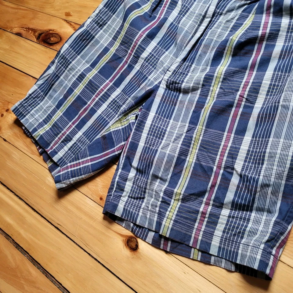 Pantalones Cortos Polo Ralph Lauren Para Hombre 32 9 Pulgadas Tyler Plisados Cuadros Abuelo Años 90 Retro Foto 2 de 4