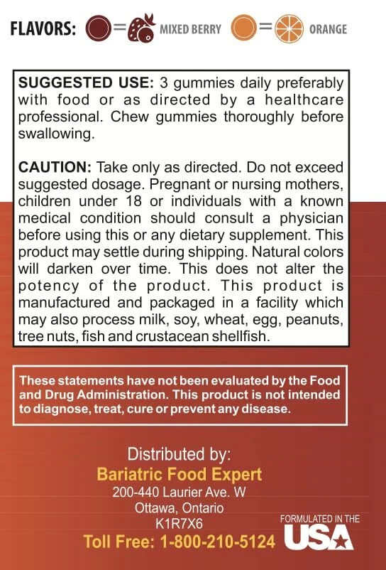Vitamina de fibra Bariatric Expert - Suplemento dietético de fusión rápida para adultos P... Foto 2 de 4