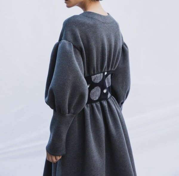 ASK availability First) BEAMS CATHRI ECOPET KINT Dot Dress Coat
