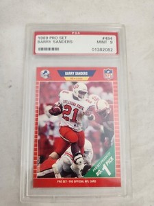 1989 Pro Set #494 Barry Sanders Rookie Card PSA 9 MINT Oklahoma State HOF