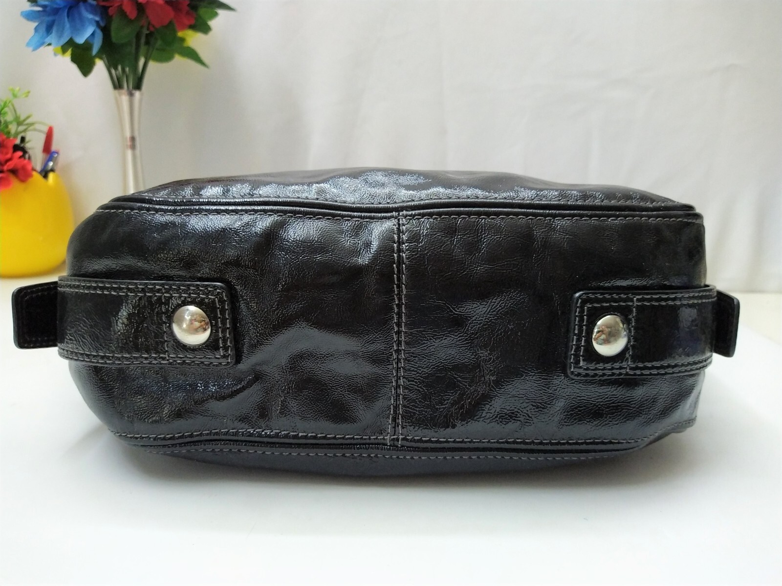 Coach Zoe Black Patent Leather Buckle Zipper Closure … Gem