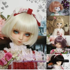 BJD Doll Wig 1/3 8-9" Toys SD MSD MDD 1/4 7-8" YOSD BB 1/6 6-7" Girl Hair