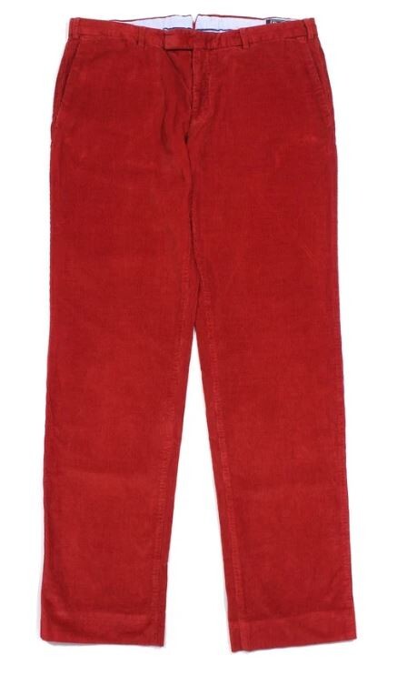 Мужские вельветовые винтажные брюки Polo Ralph Lauren Slim Fit, красный, 32W x 32L