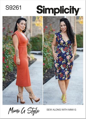 Simplicity Misses' Over-The-Head Knit Dress Packet, Code 9261 Sewing Pattern, Si