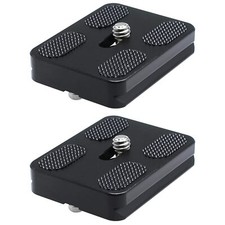 2PCS Black 50mm Universal Tripod Metal Quick Release Plate with 1/4 Inch Came...