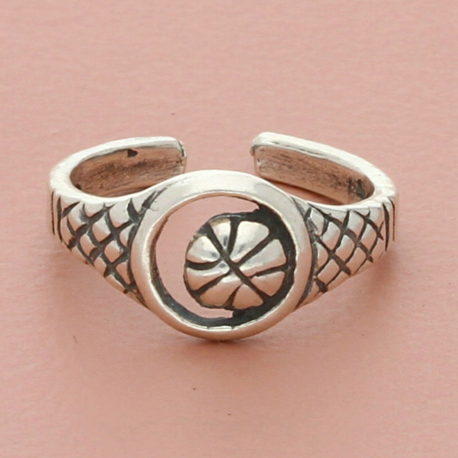 sterling silver basketball hoop toe ring size 3