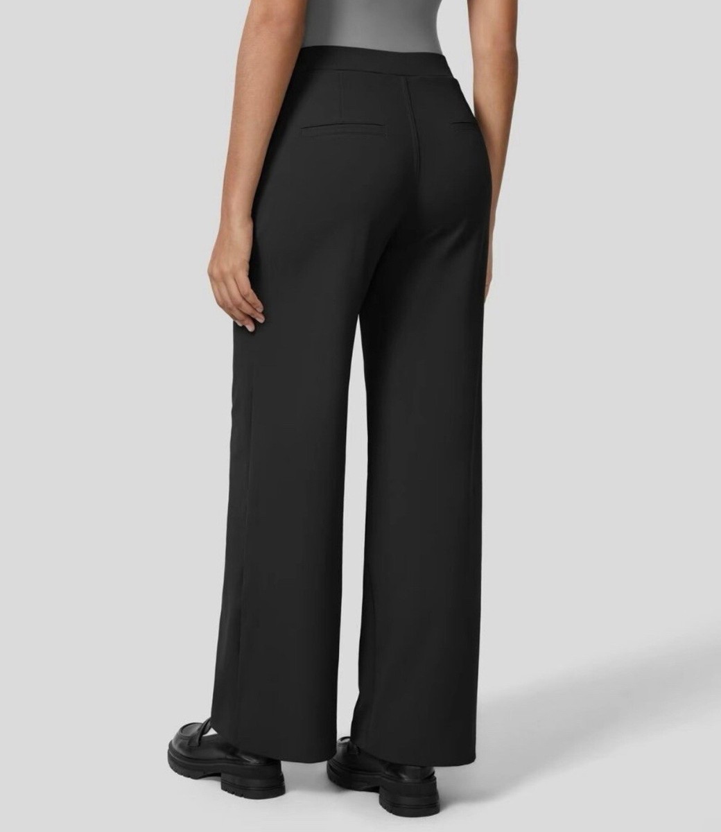 halara dress pants Women's High Waisted Stripes Work Wide Leg with Pockets Halara SoftlyZero Eco High Waisted