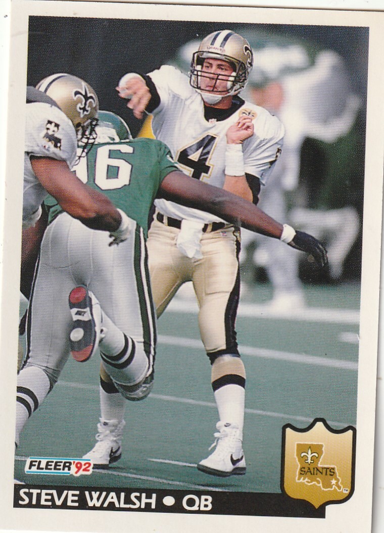 FREE SHIPPING-MINT-1992 Fleer Steve Walsh #285 PLUS SAINTS BONUS CARDS