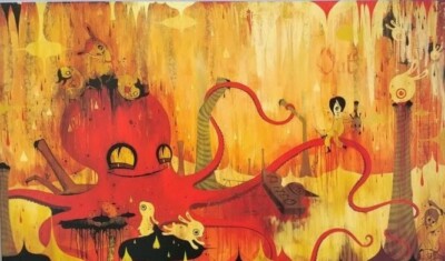 Camille Rose Garcia The Fall Red Octopus Lowbrow Artwork