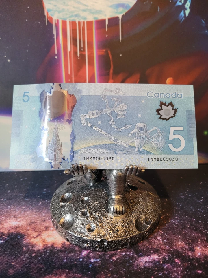 Canada 5 Dollars 2013 Polymer Canadarm2/ISS/Space Polymer Banknote - Image 2 of 2