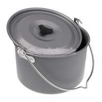 8.5 X 5.75 Aluminum Alloy Hanging Pot For 6-8 People Outdoor Cooking Camp 8.5 X 5.75 Aluminum Alloy Hanging Pot For 6-8 People Outdoor Cooking Camp